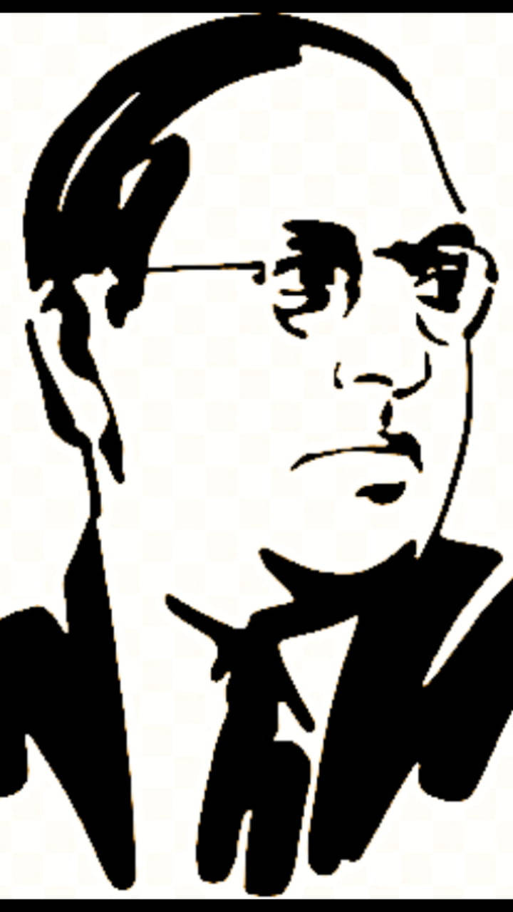 Ambedkar, black, white line art, HD Phone Wallpaper