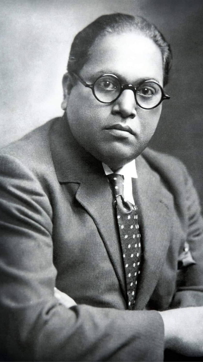 Ambedkar, gray photograph, black and white portrait, HD Phone Wallpaper