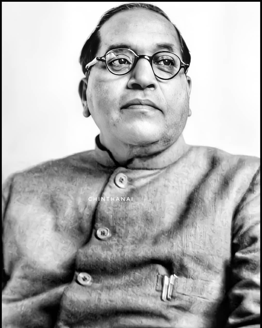 Ambedkar, buttoned long sleeve, black and white portrait, HD Phone Wallpaper