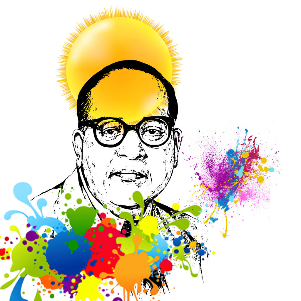 Ambedkar, black and white portrait, glasses, SD Desktop Wallpaper