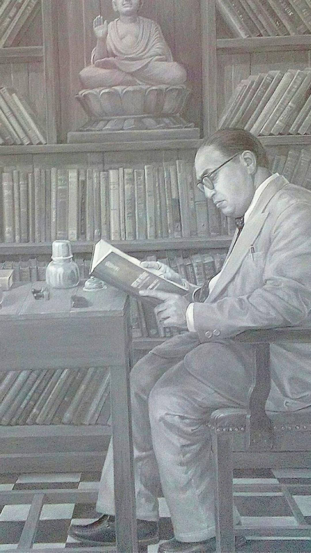 Ambedkar, 4K Sketch, glasses, Full HD Phone Wallpaper