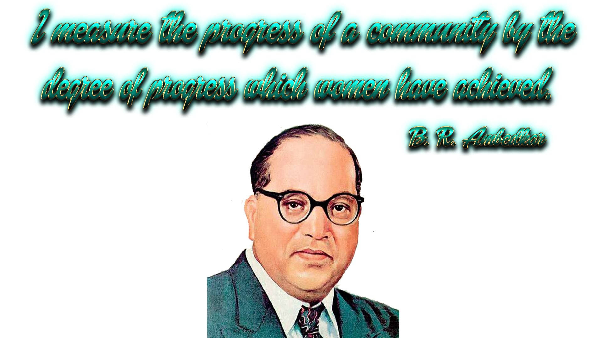 B.R. Ambedkar, teal suit, glasses, Full HD Desktop Wallpaper