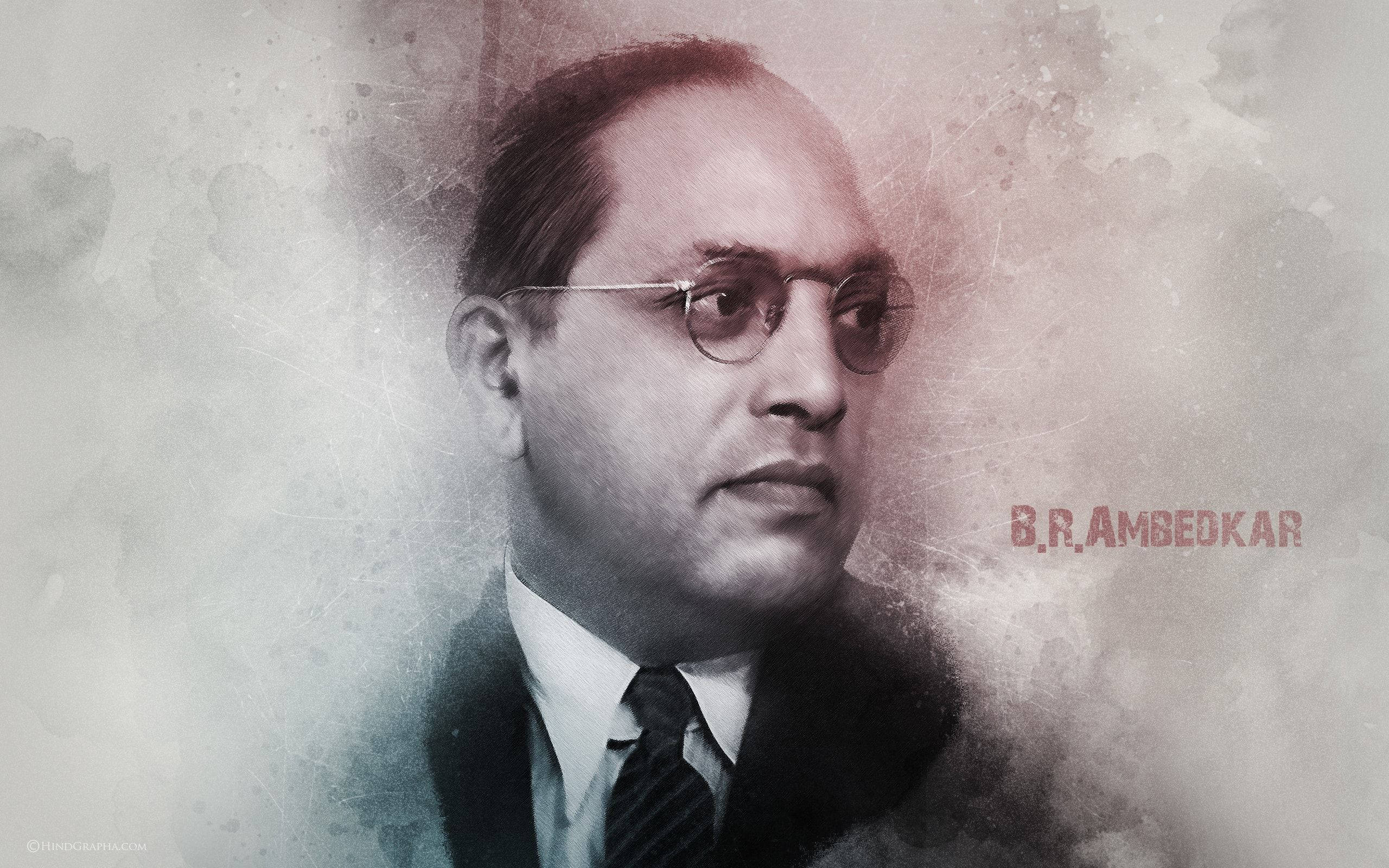 B R Ambedkar, formal suit, glasses, 2K Desktop Wallpaper