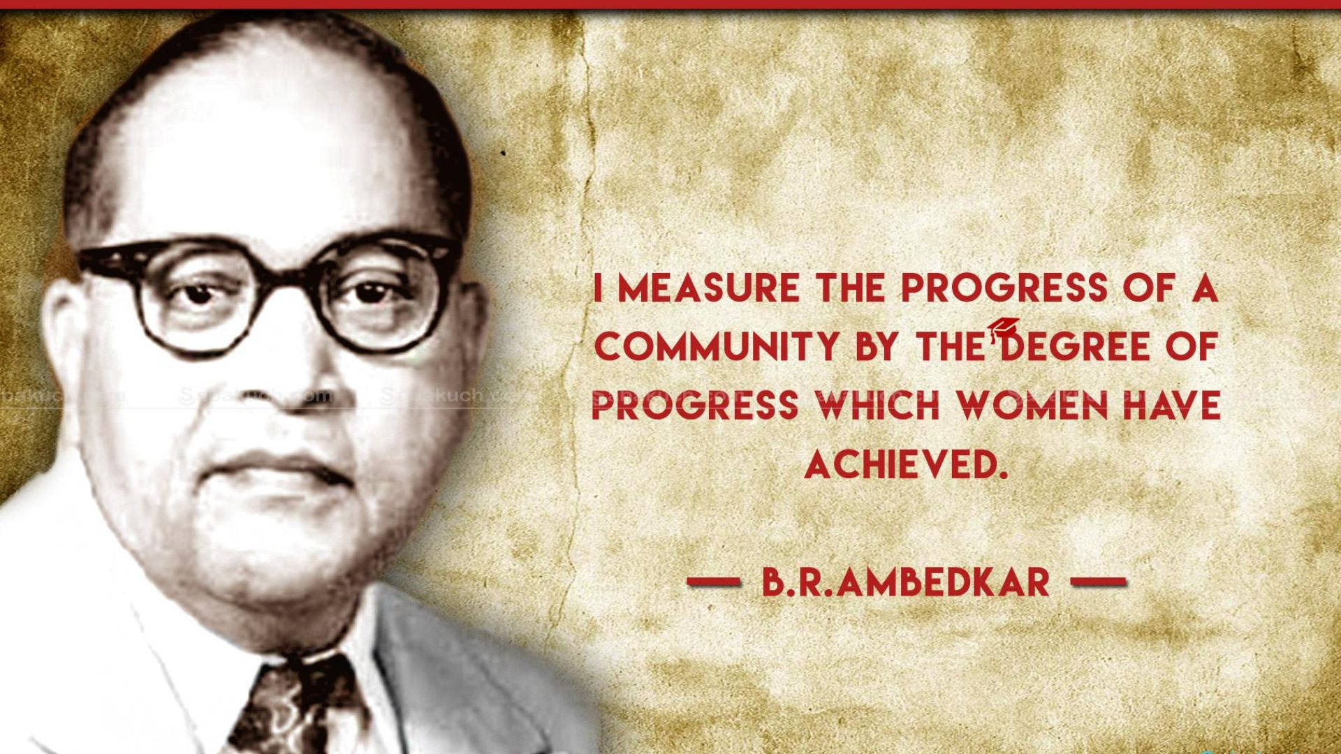 B.R. Ambedkar, quote, aged parchment background, Full HD Desktop Wallpaper