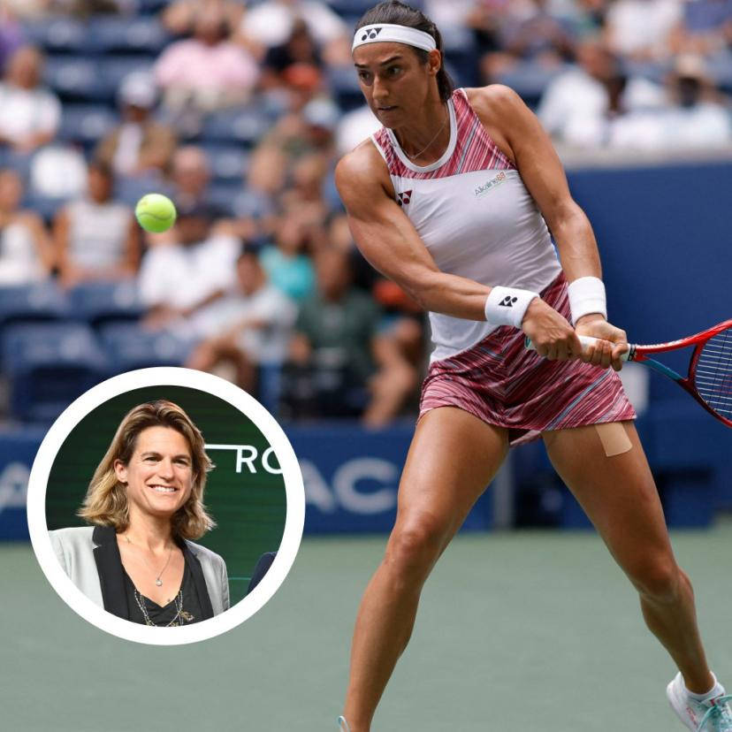 Amélie Mauresmo, green court, crowd, SD Desktop Wallpaper