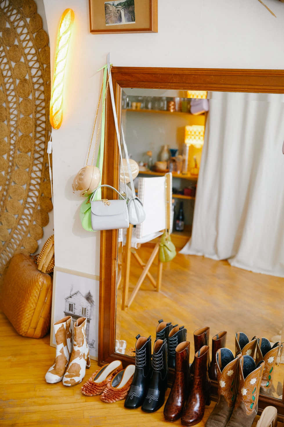 Amélie Pichard, cowboy boots, handbags, HD Phone Wallpaper