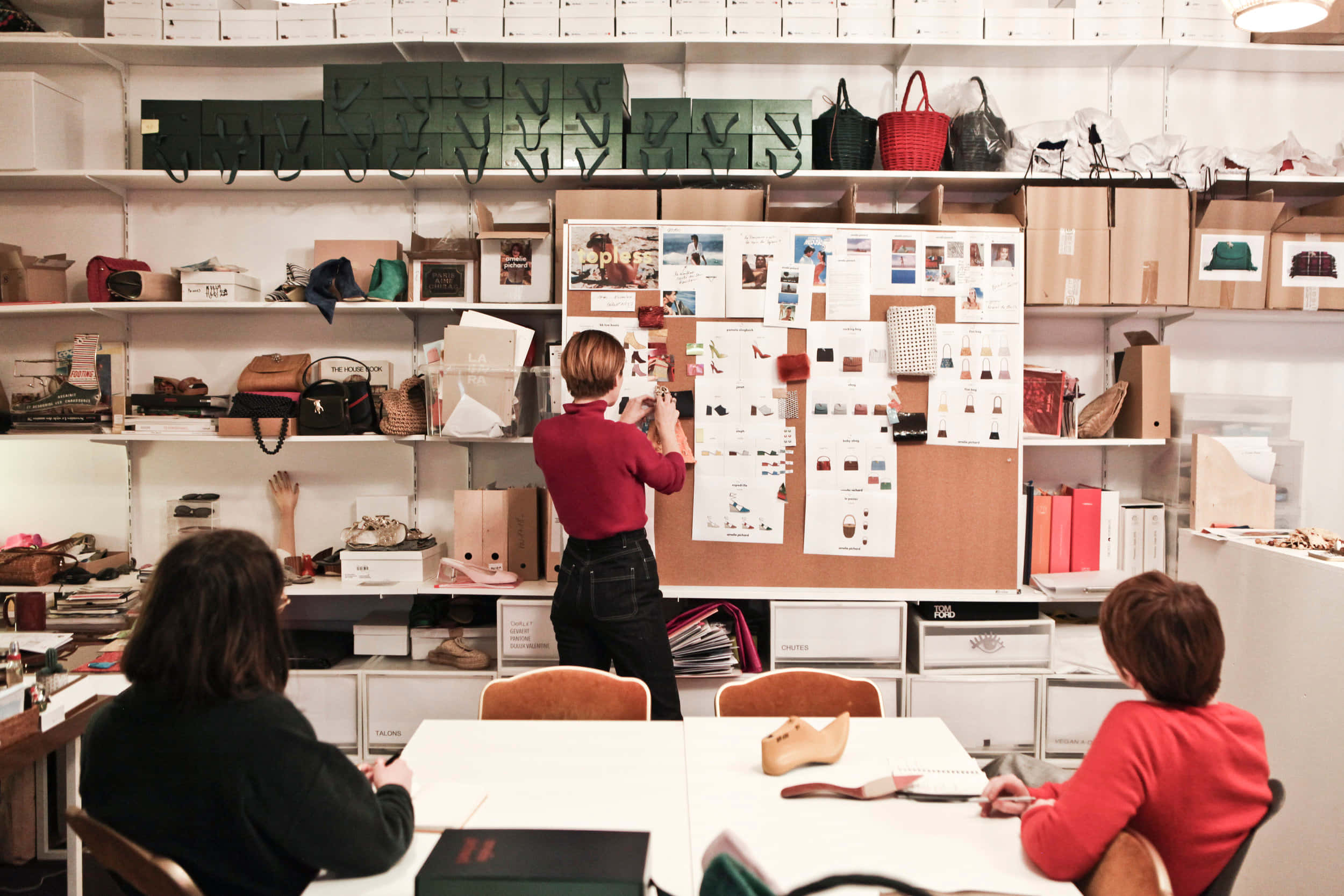 Amélie Pichard, designers, cluttered studio, Full HD Desktop Wallpaper