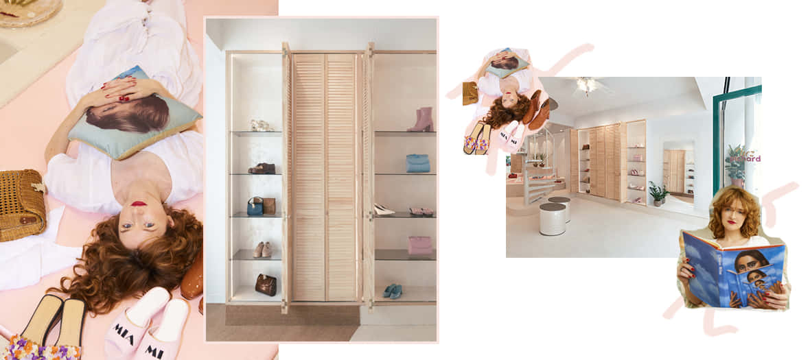 Amélie Pichard, collage graphic, minimalist open closet, SD Desktop Wallpaper