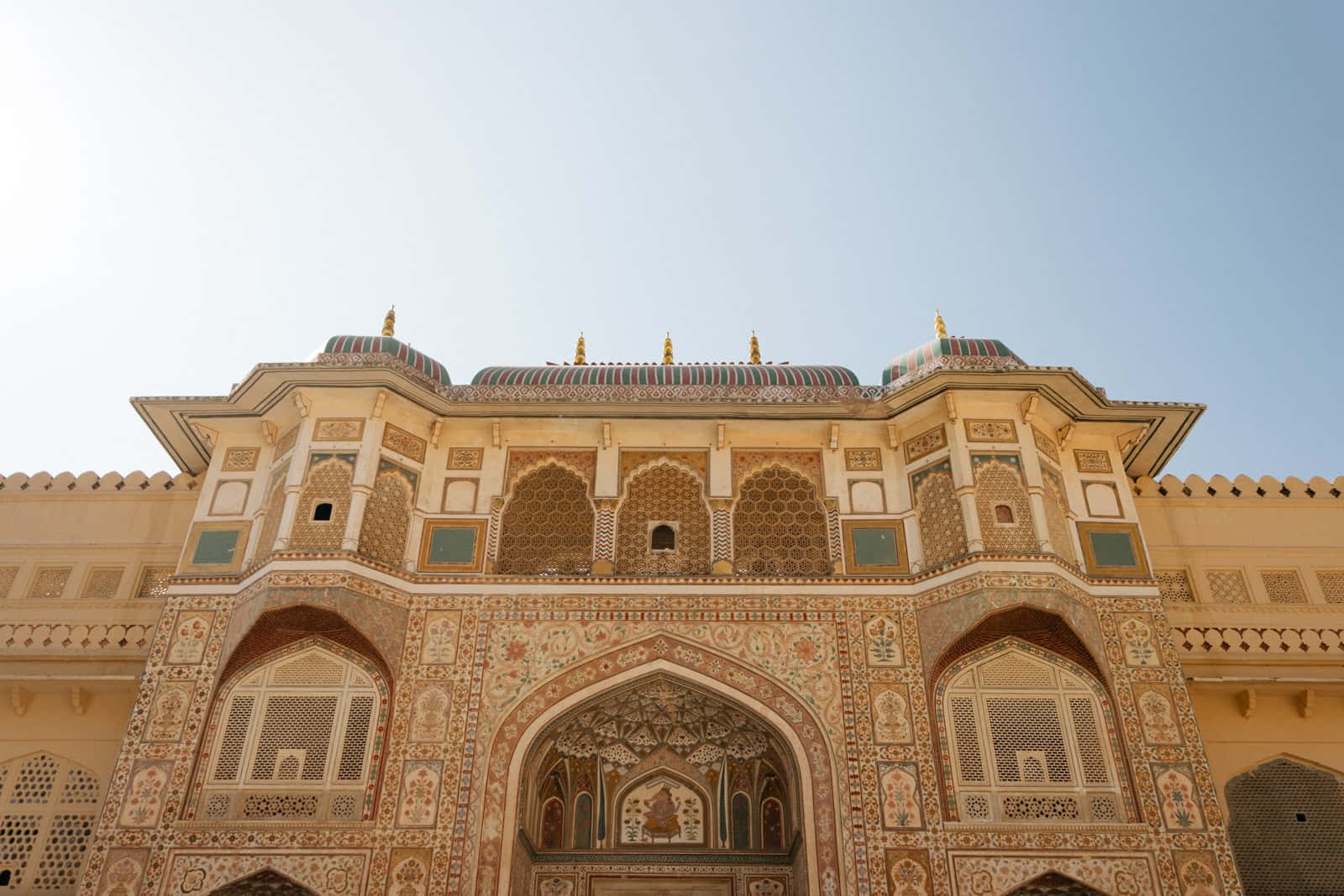 Amer Fort, white marbles, geometric patterns, HD Desktop Wallpaper