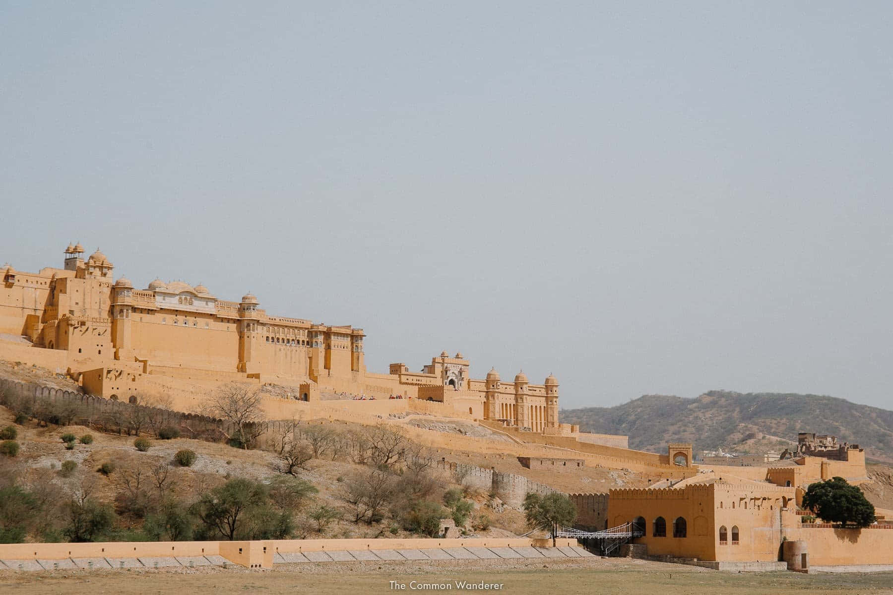 Amer Fort, golden fortress, sunbaked hillside, HD Desktop Wallpaper
