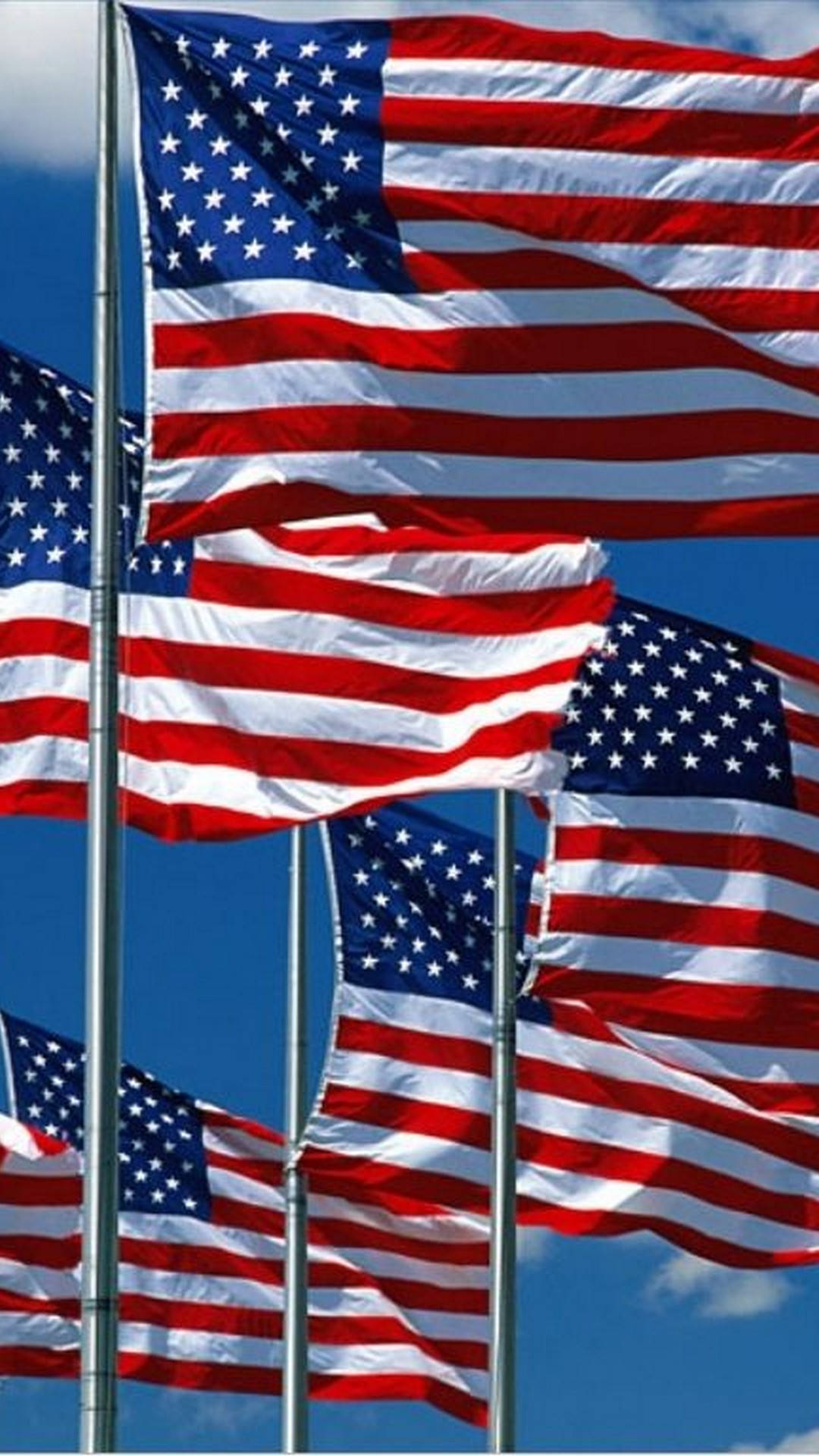 America iPhone, American flags, clear blue sky, Full HD Phone Wallpaper
