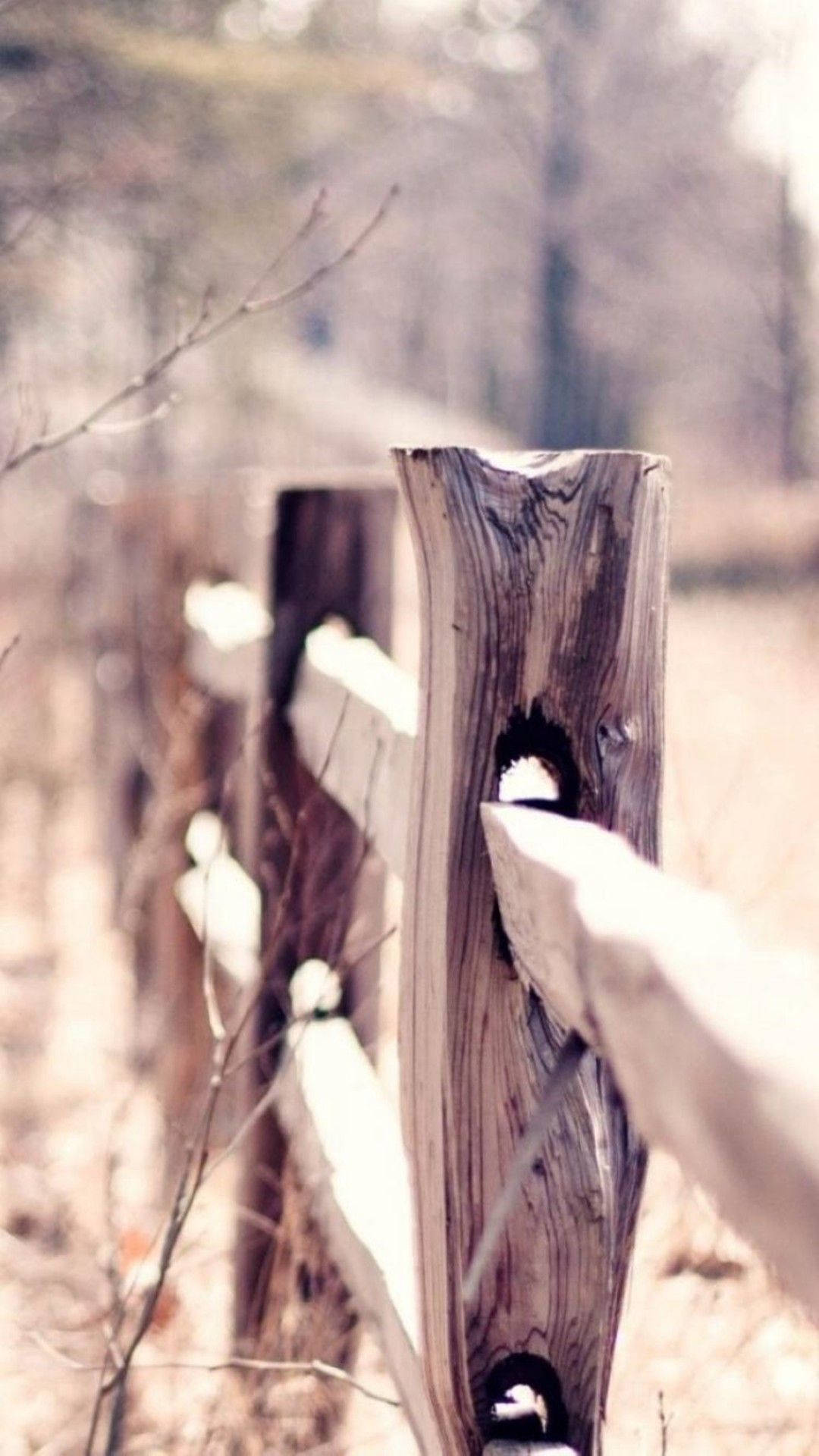 Country iPhone, weathered wooden fence post, hole, Full HD Phone Wallpaper