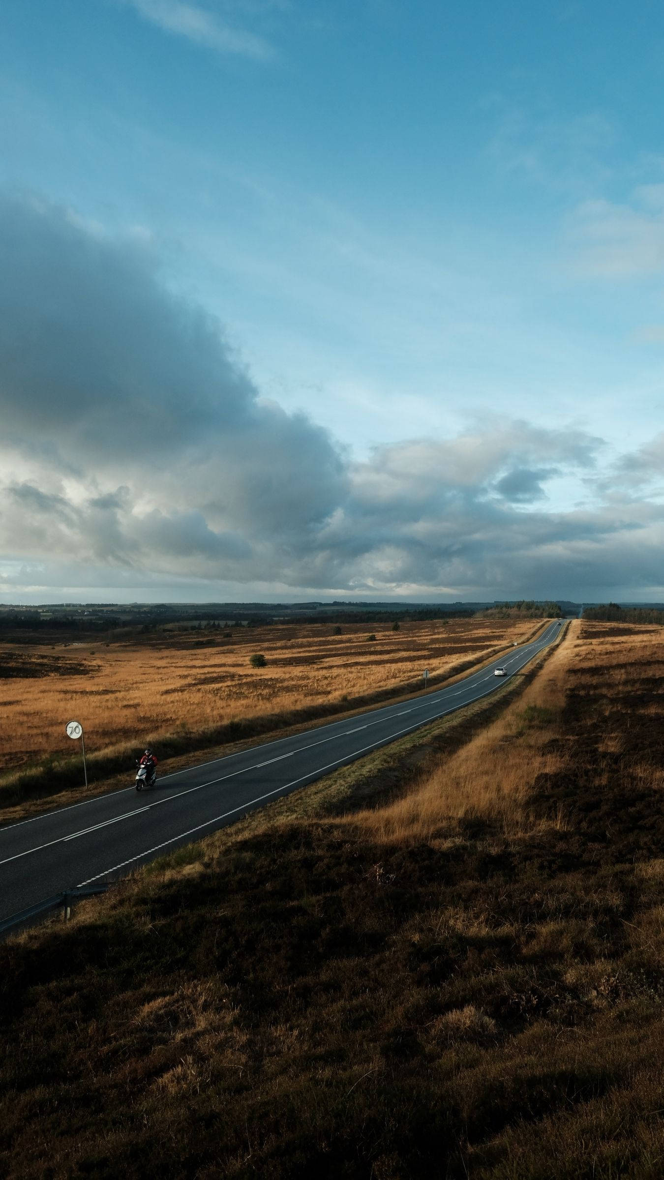 Country iPhone, motorcyclist, highway, Full HD Phone Wallpaper