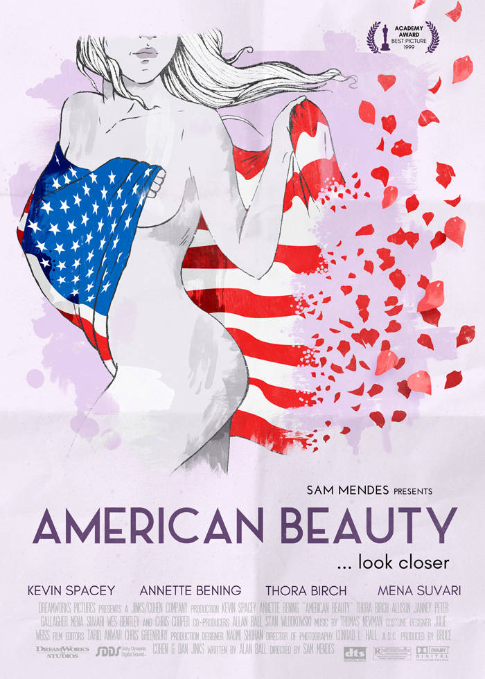 American Beauty, American flag, red hearts, SD Phone Wallpaper