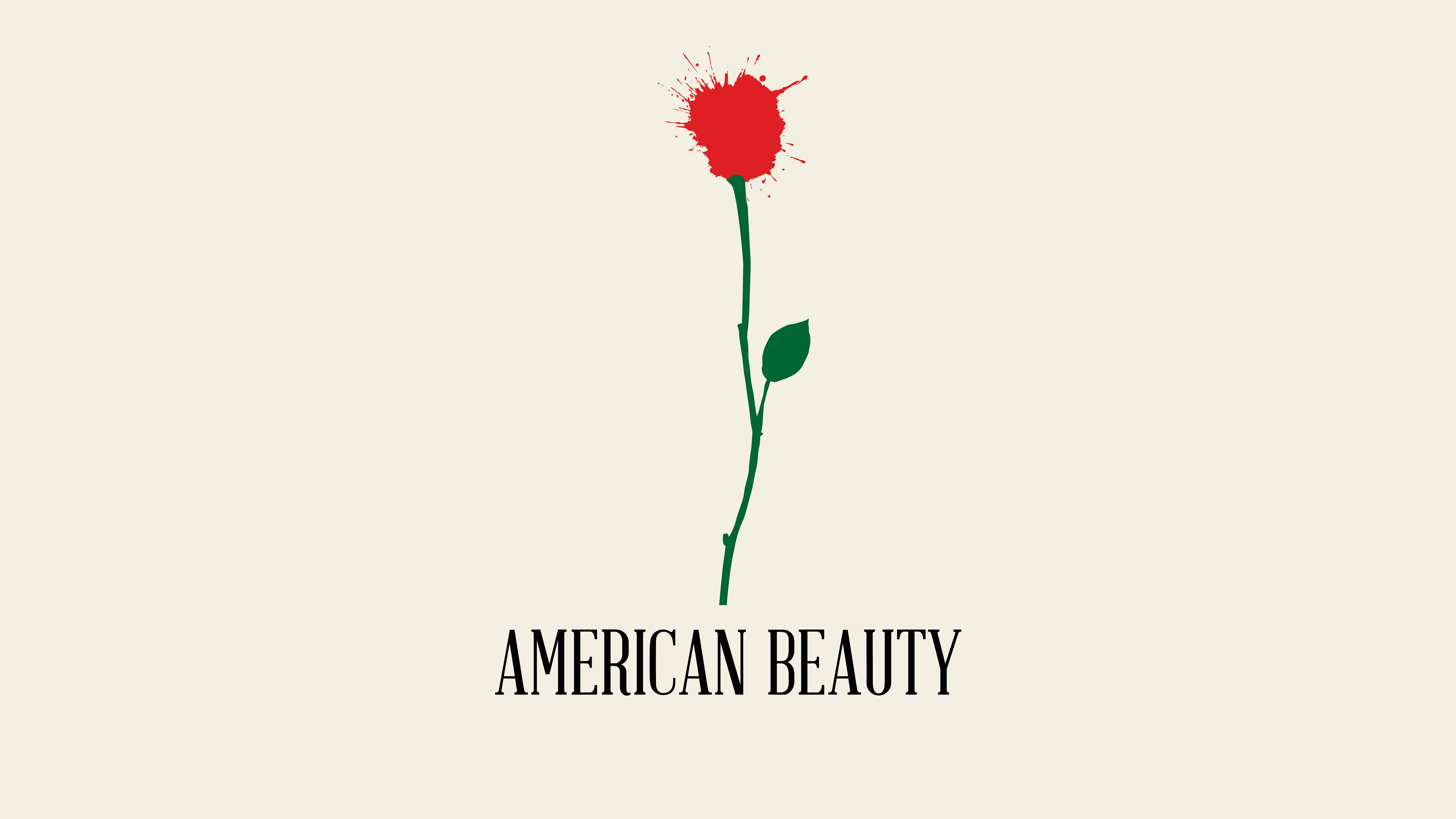 American Beauty, red splatter rose, green stem, 8K Desktop Wallpaper