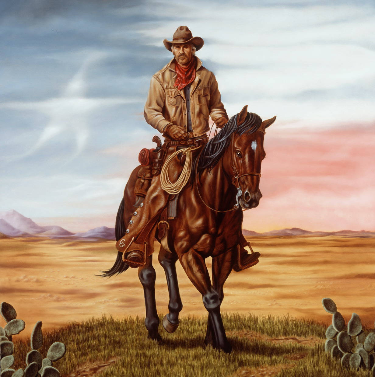 American Cowboy, tan jacket, red bandana, SD Phone Wallpaper