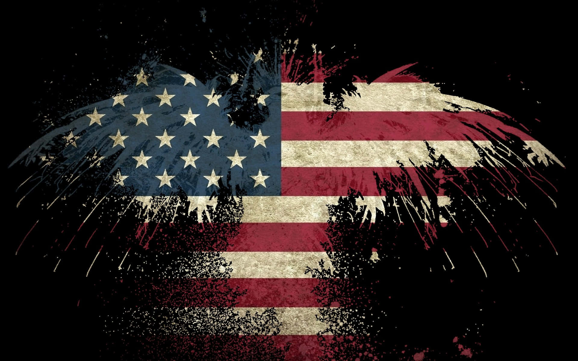American Eagle, American flag, bold paint strokes, Full HD Desktop Wallpaper
