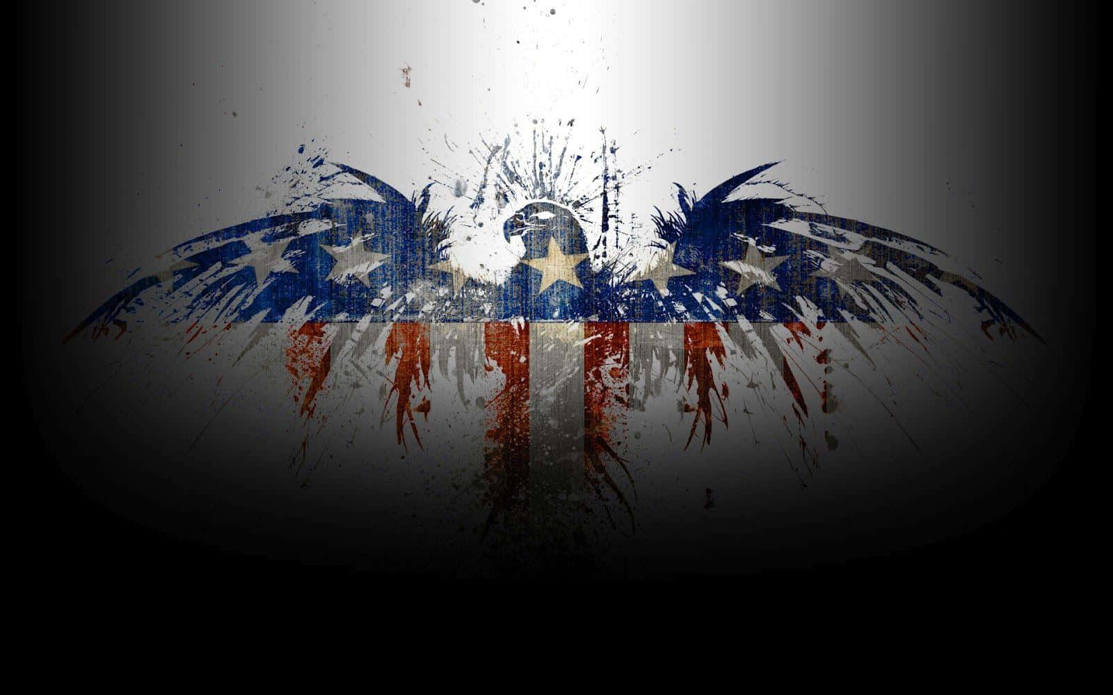 American Eagle, grungy eagle, wings spread, HD Desktop Wallpaper