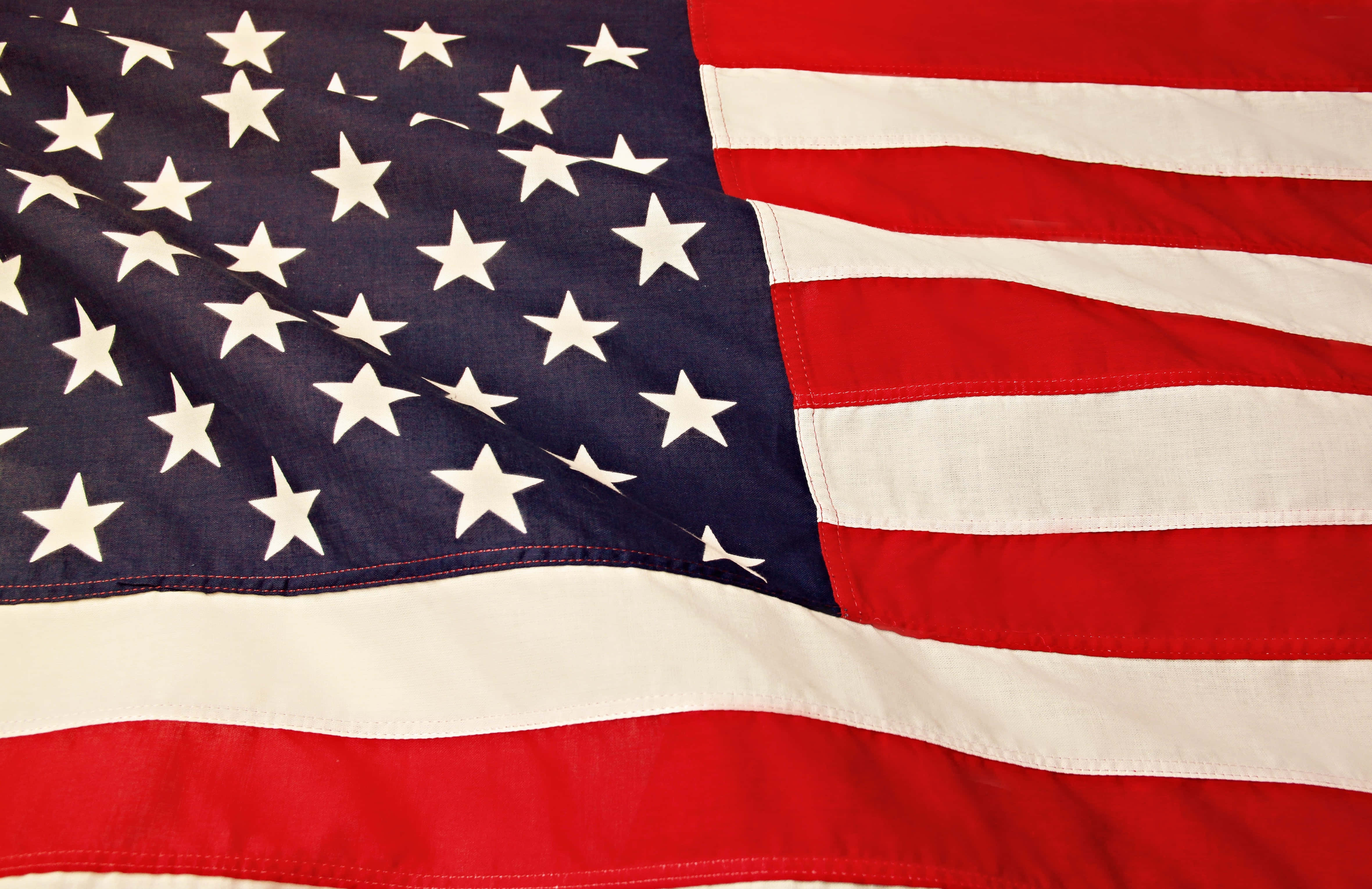 American flag, stars and stripes, fabric texture, 4K Desktop Wallpaper