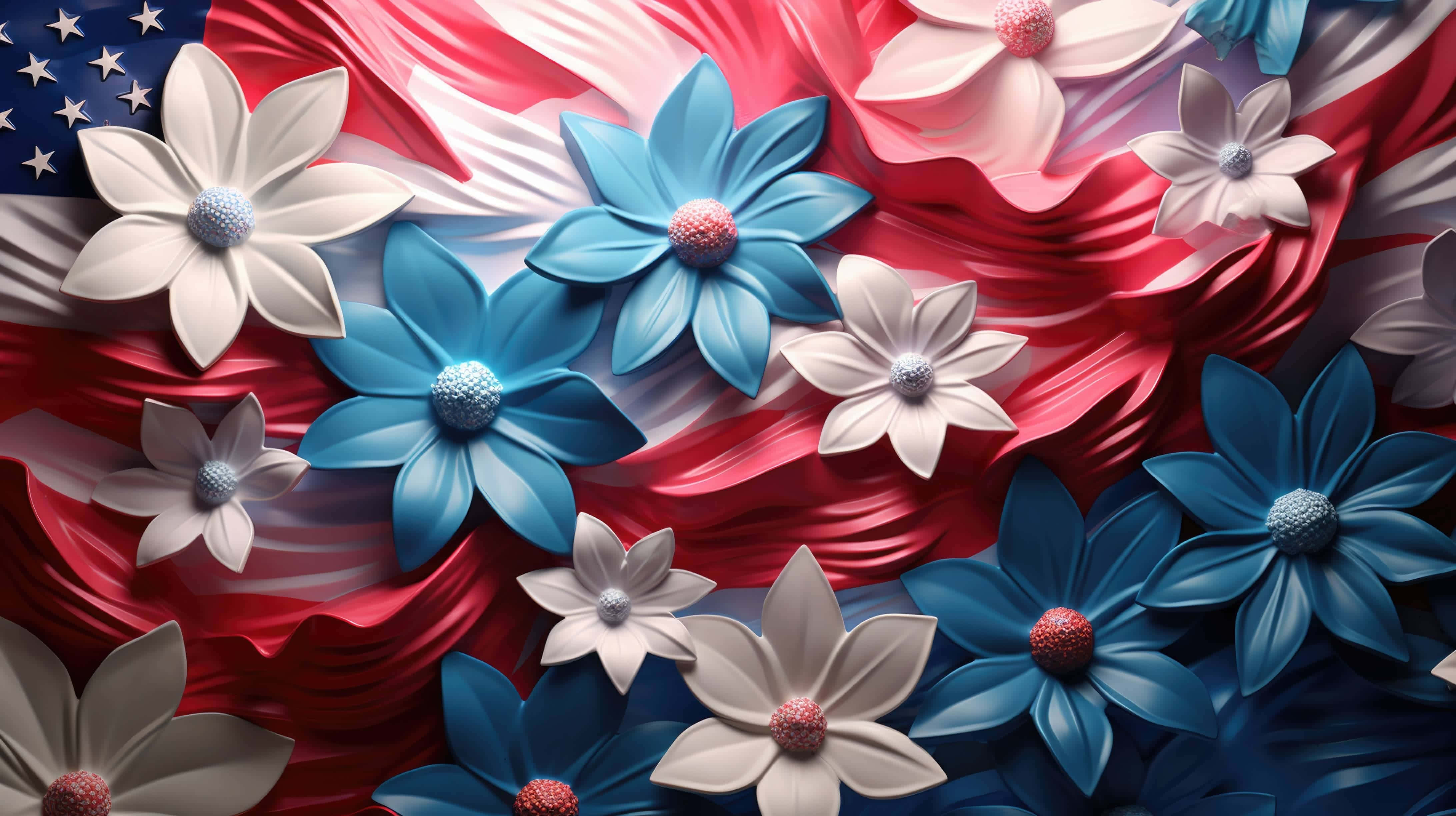 American Flag, 4th July, red white and blue, 4K Desktop Wallpaper
