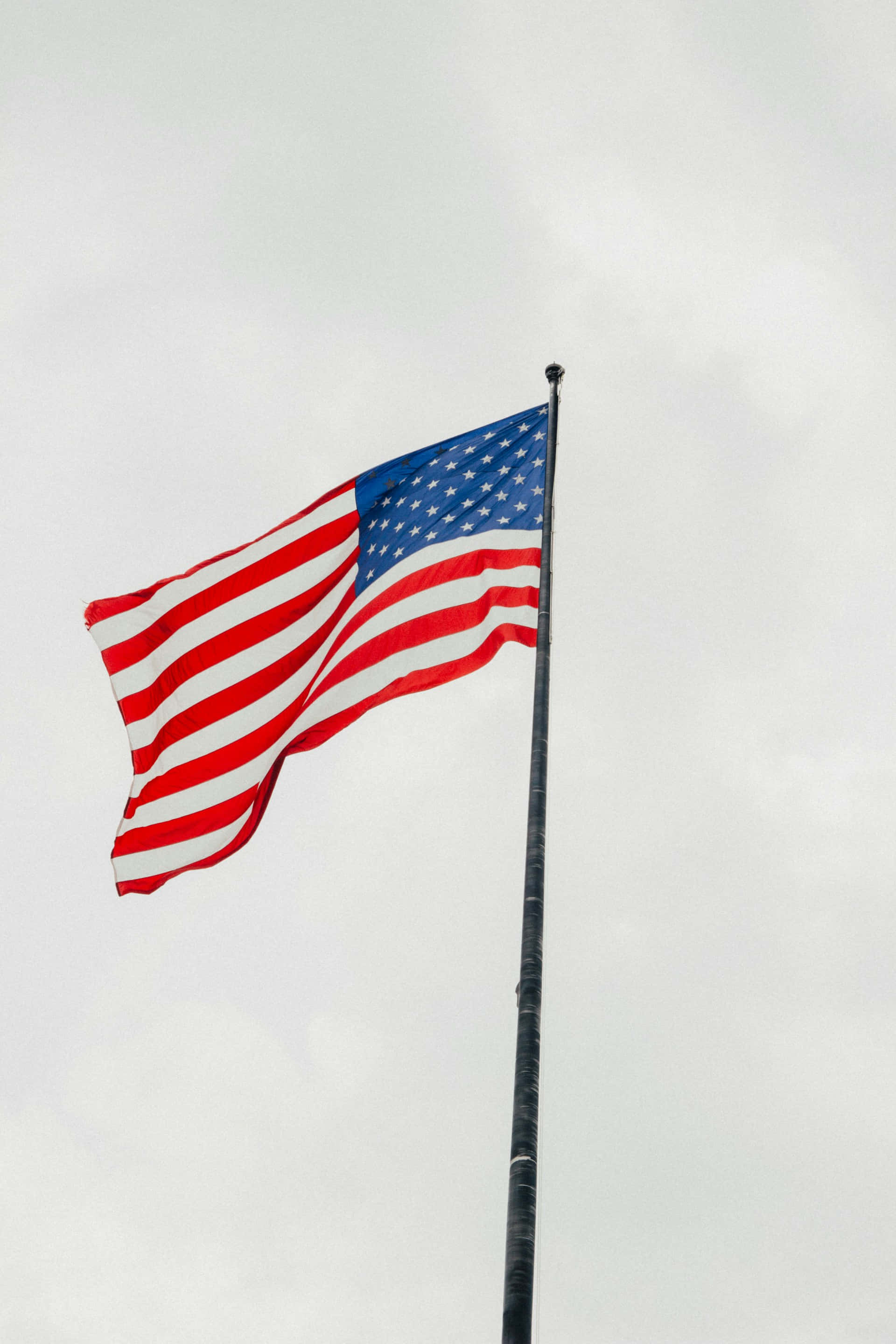 American Flag, red white stripes, blue field of stars, 2K Phone Wallpaper