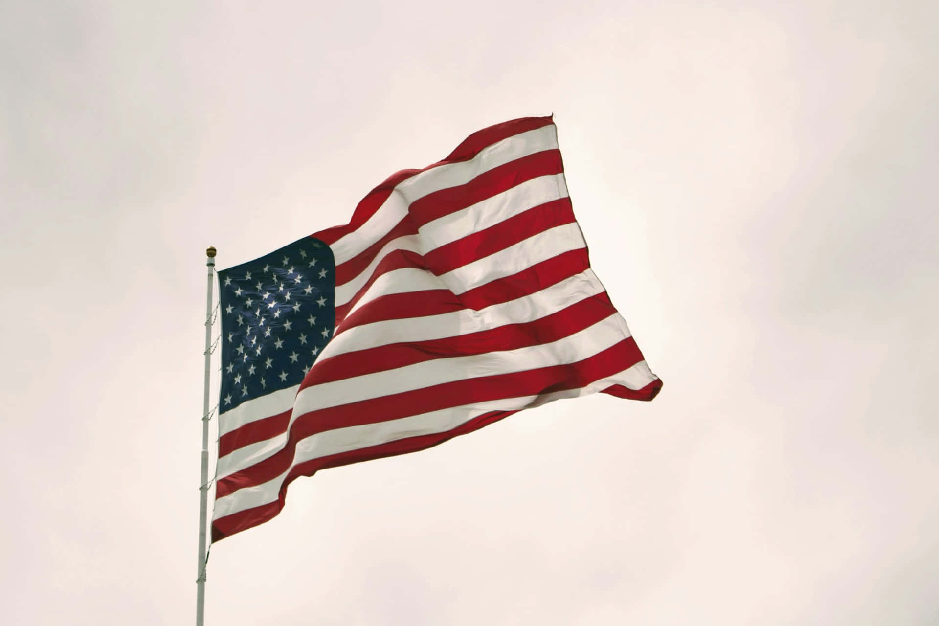 American Flag, red white stripes, blue field of stars, Full HD Desktop Wallpaper