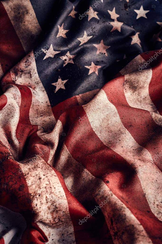 Crumpled American Flag, American Flag, faded stars and stripes, SD Phone Wallpaper