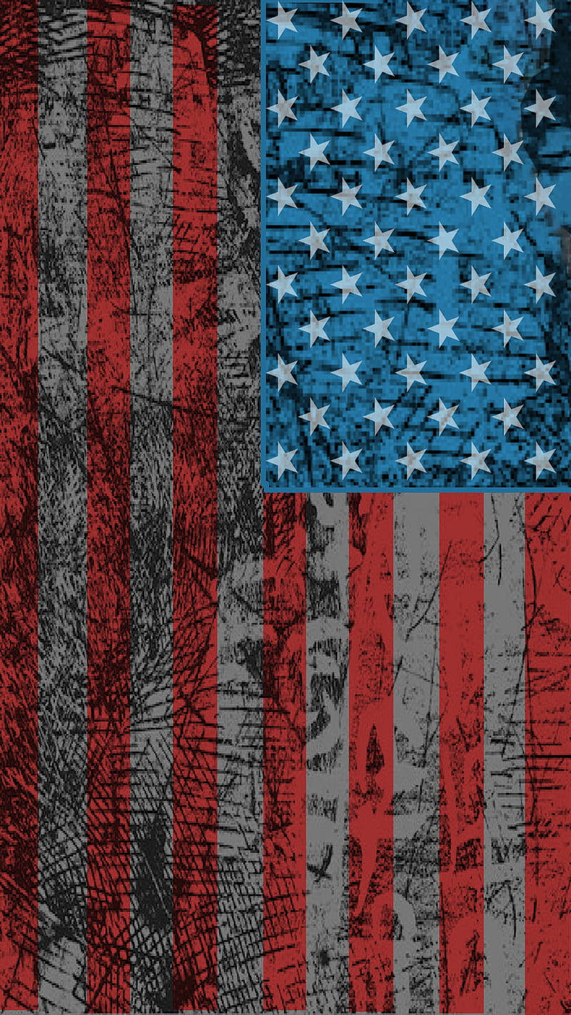 American Flag, red white and blue stripes, stars, HD Phone Wallpaper