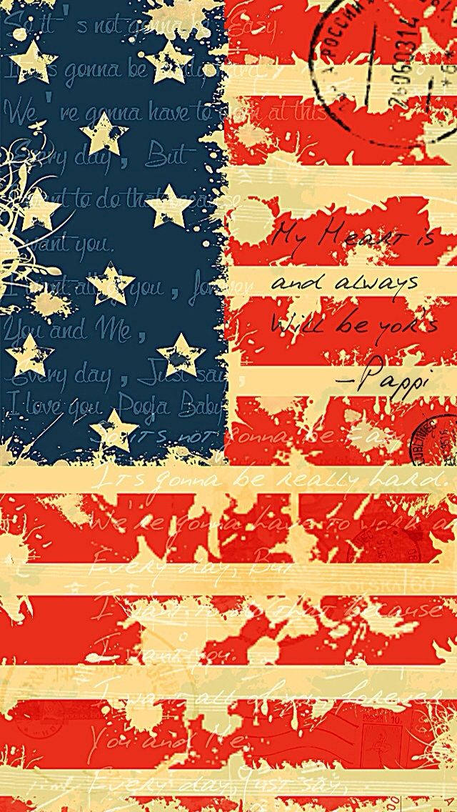 American Flag Cool iPhone, postcard, weathered American flag, SD Phone Wallpaper