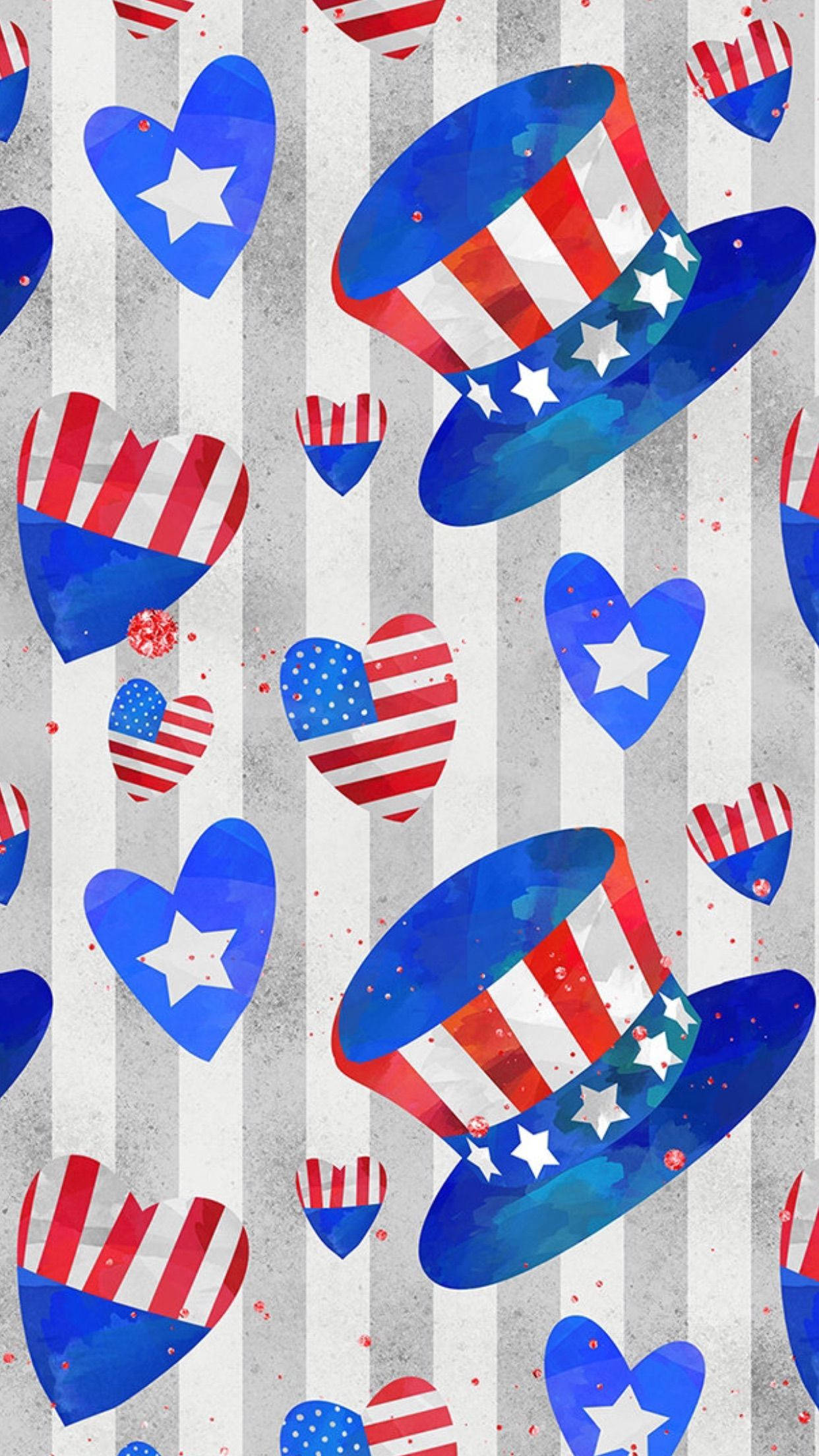 American Flag, Cool iPhone, watercolor-style, Full HD Phone Wallpaper