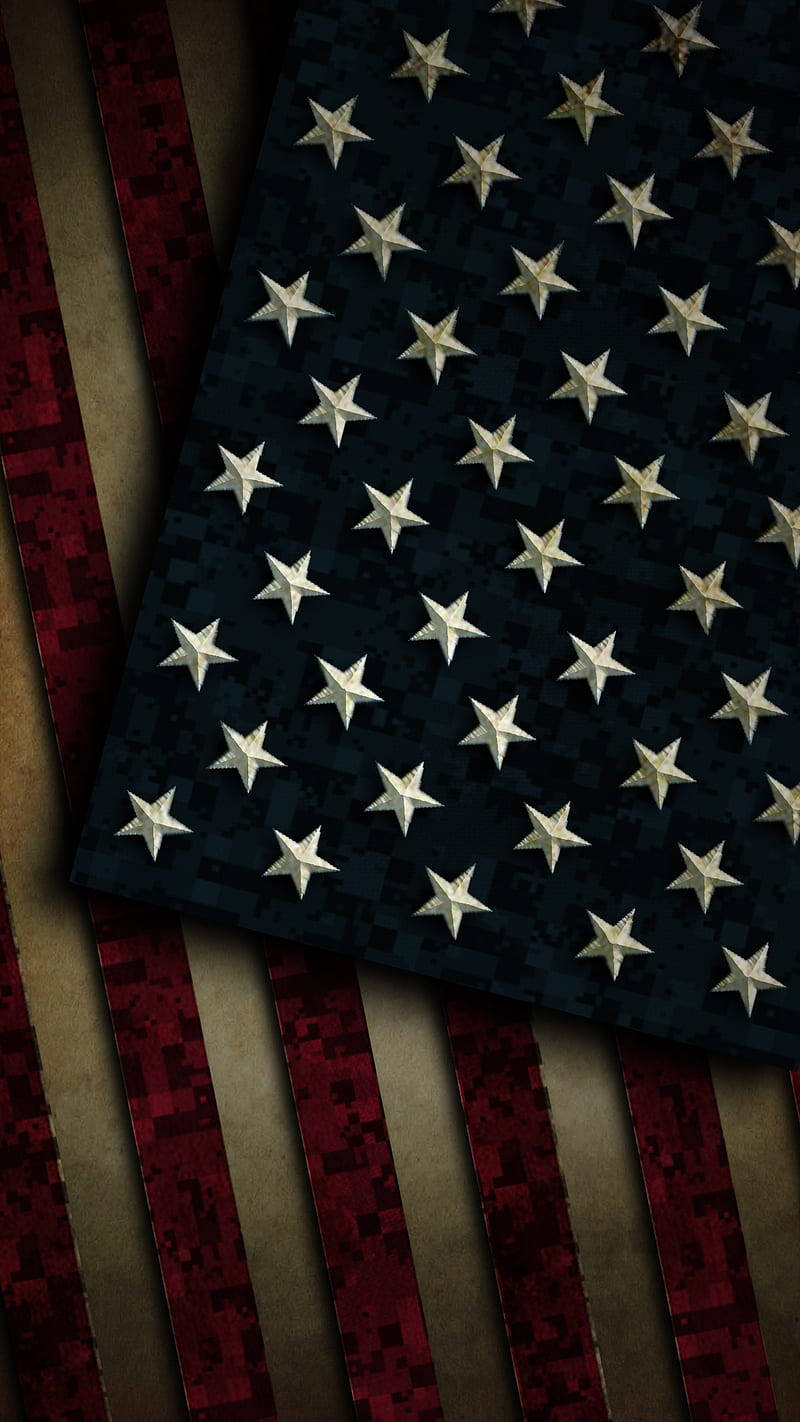 American Flag, stars and stripes, digital pixelated style, HD Phone Wallpaper
