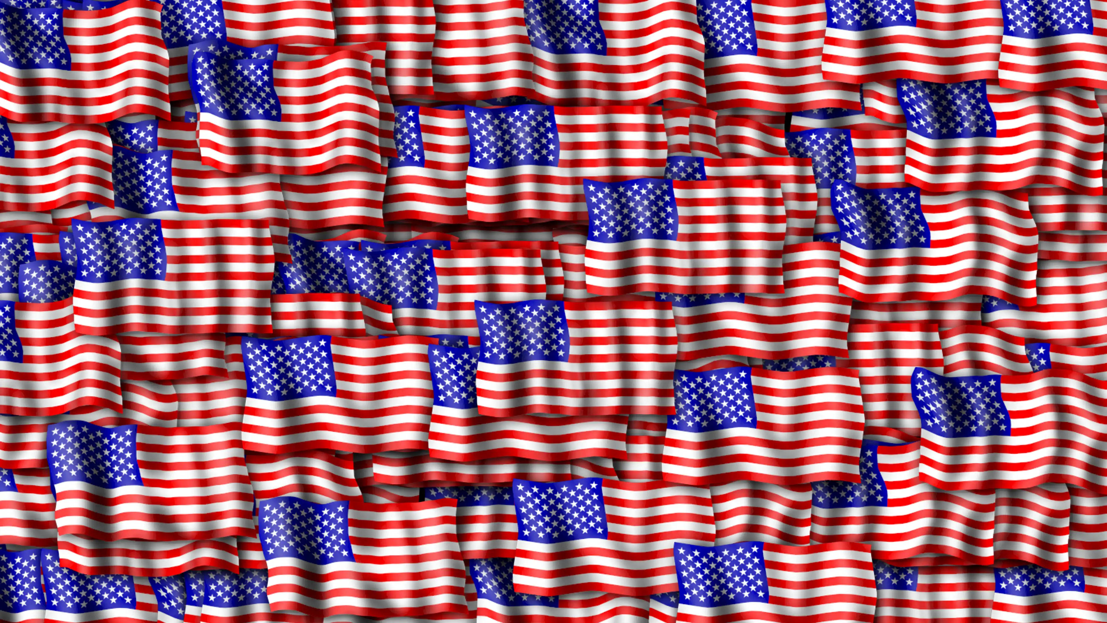 3D Waving American Flag HD, red white and blue stripes, patriotic pattern, 4K Desktop Wallpaper