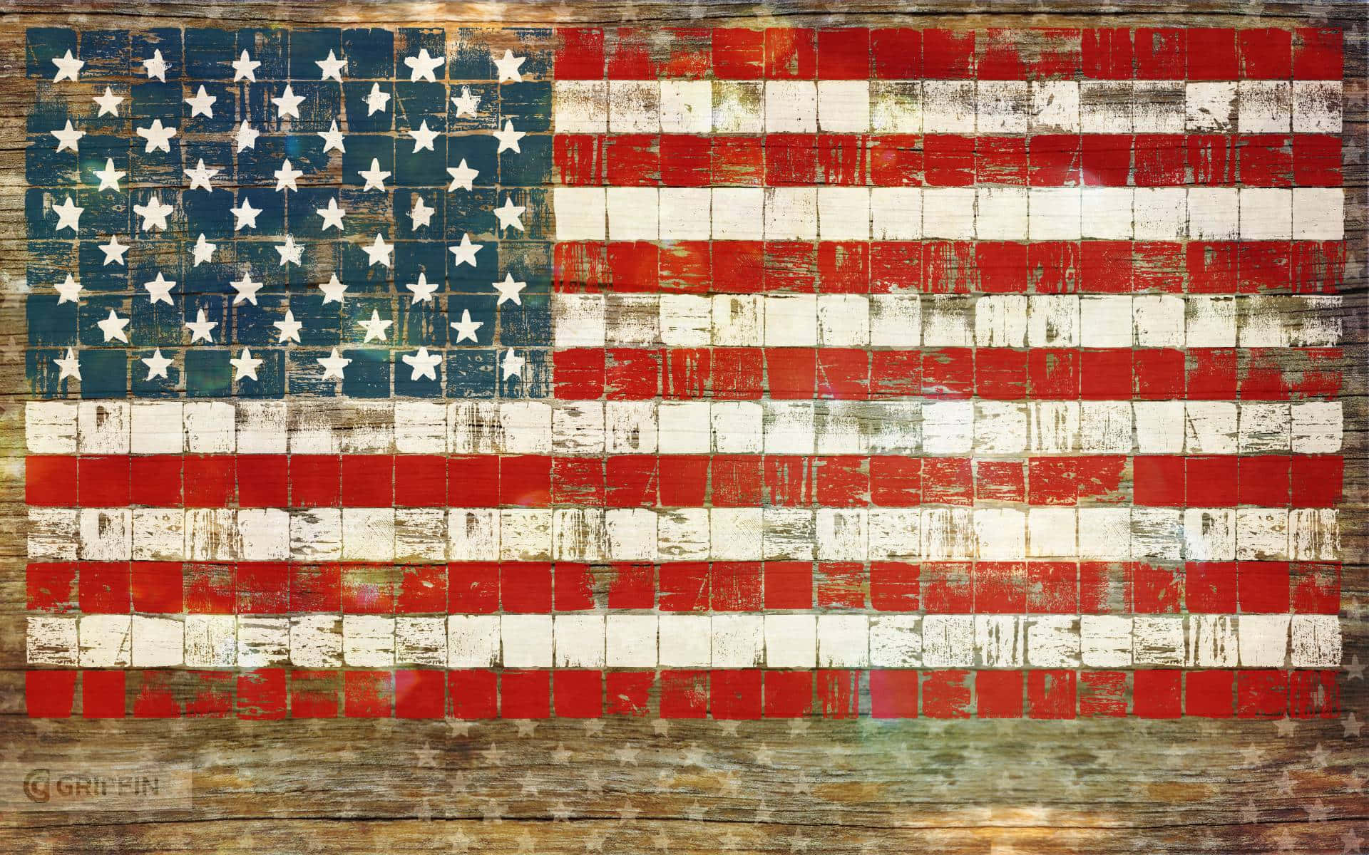 vintage american flag, wooden texture, rustic wooden surface, Full HD Desktop Wallpaper