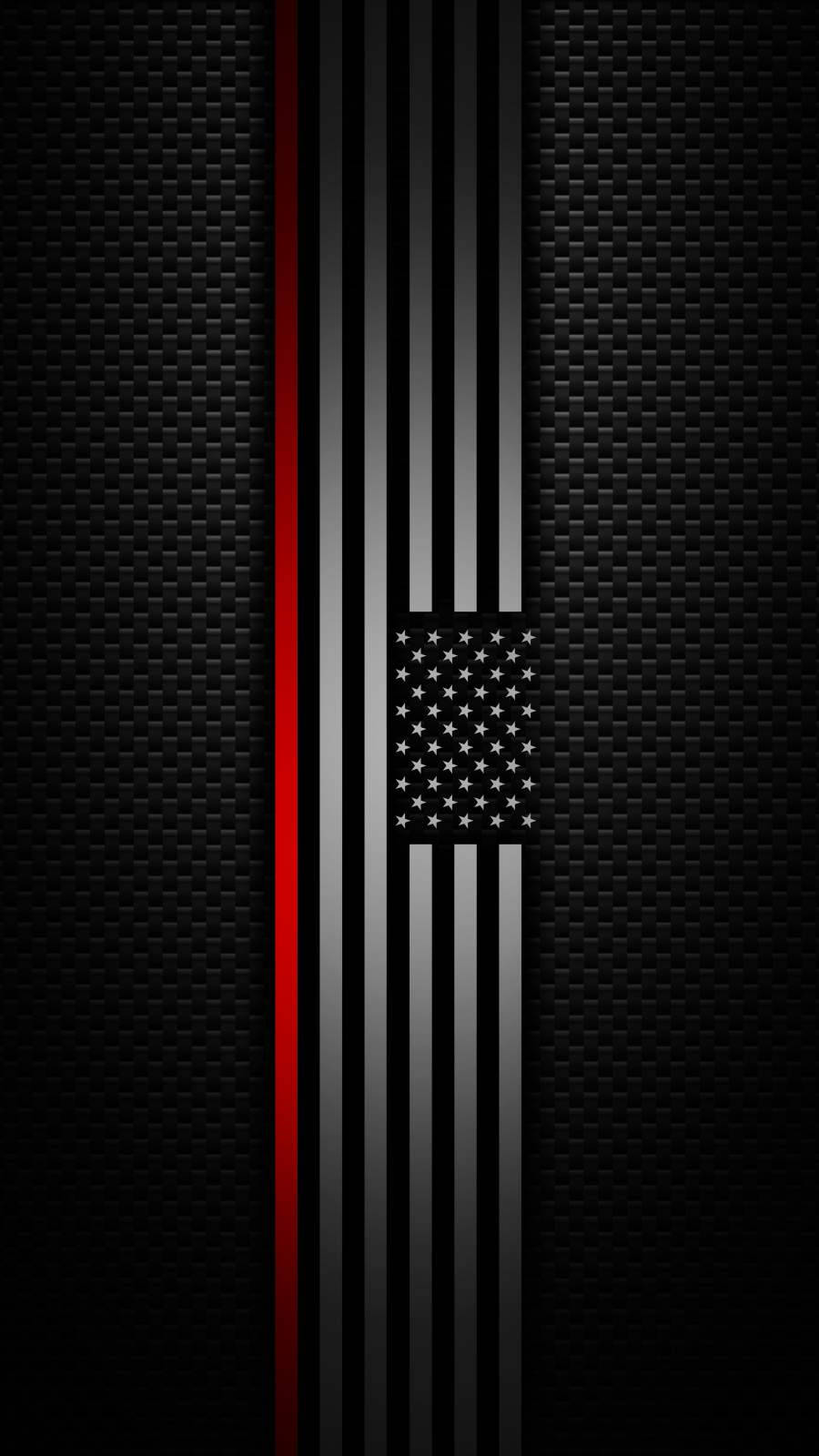 metallic american flag, black textured background, vertical red stripe, HD Phone Wallpaper