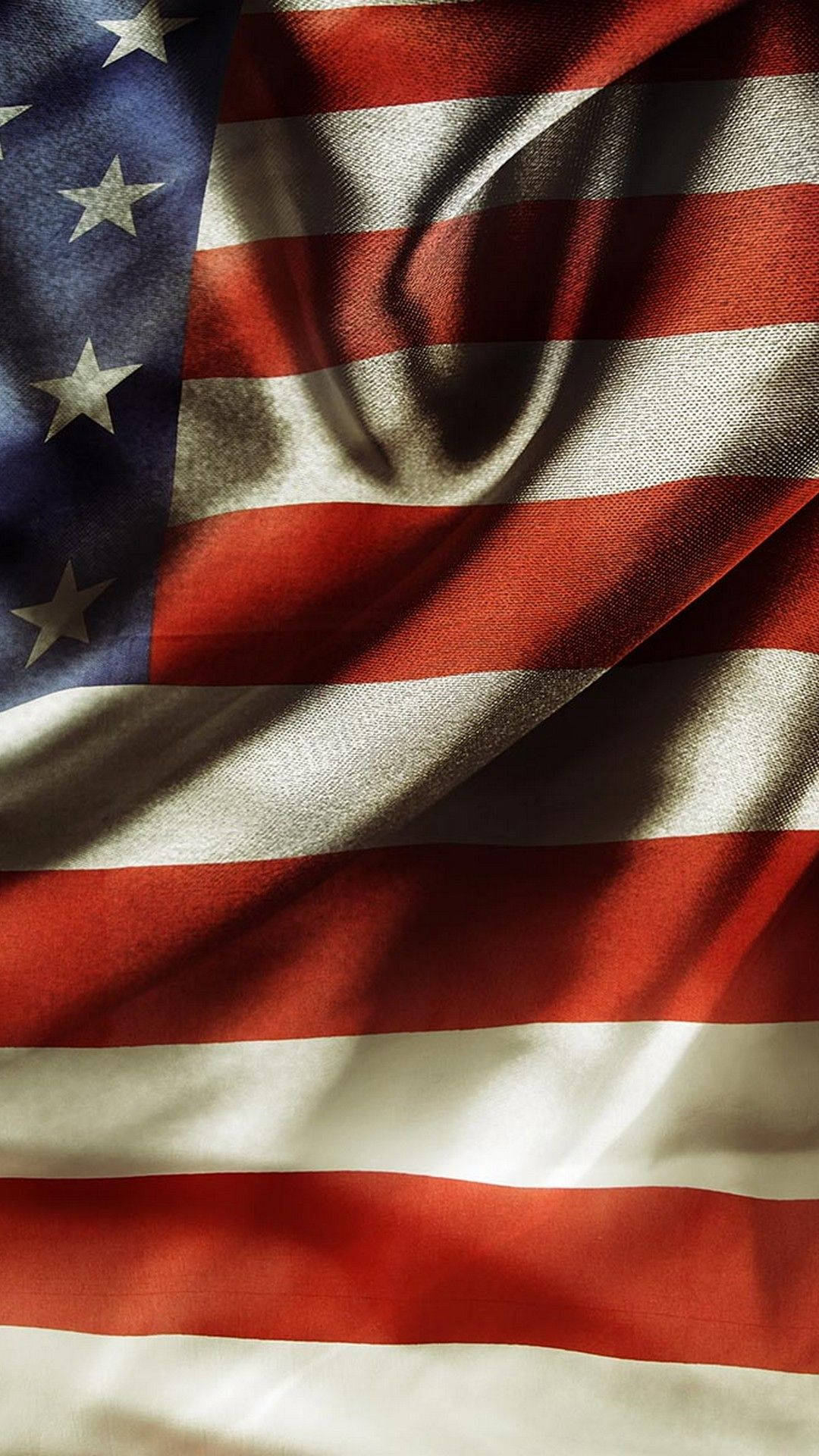 American flag, red white stripes, blue field with stars, Full HD Phone Wallpaper