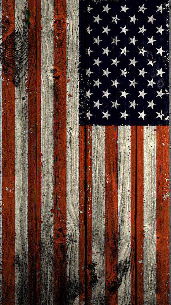 American Flag, vintage, weathered wooden planks, SD Phone Wallpaper
