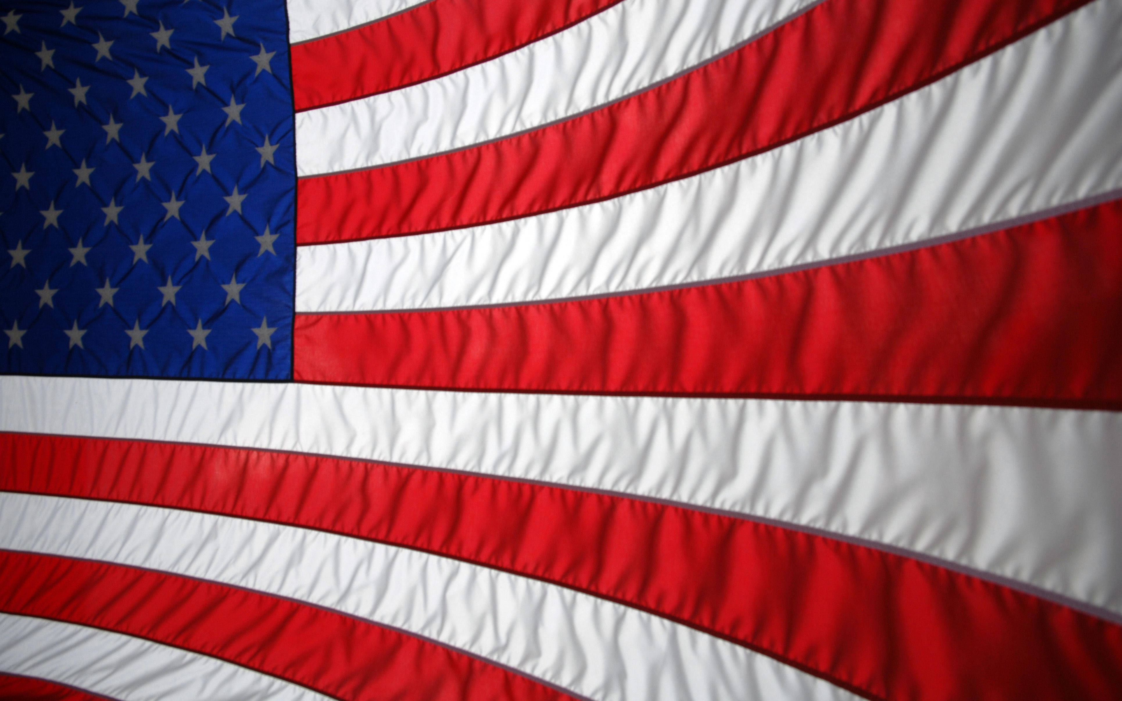 American flag, red white and blue stripes, stars, 4K Desktop Wallpaper
