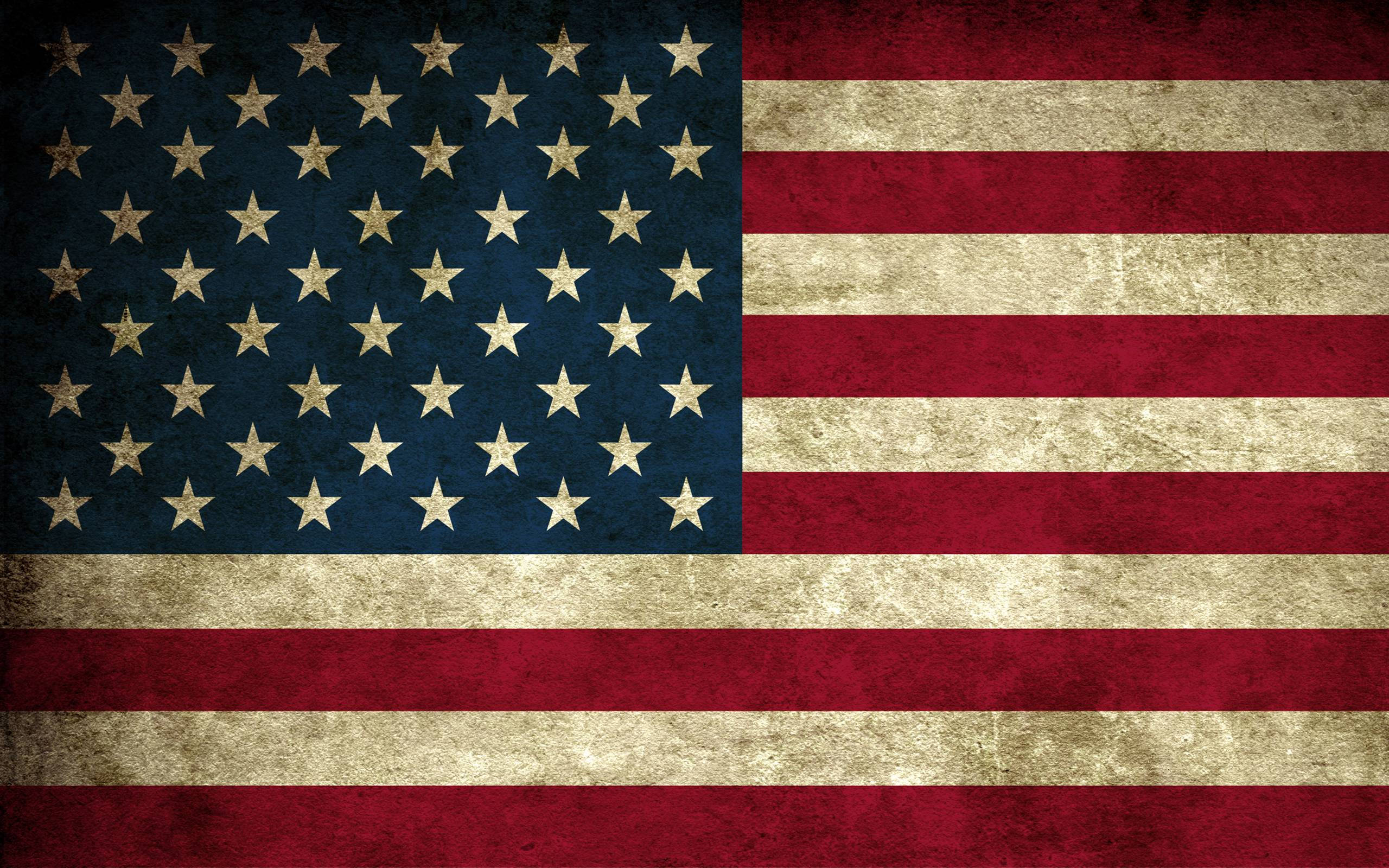 American flag, faded red white stripes, gold stars, 2K Desktop Wallpaper