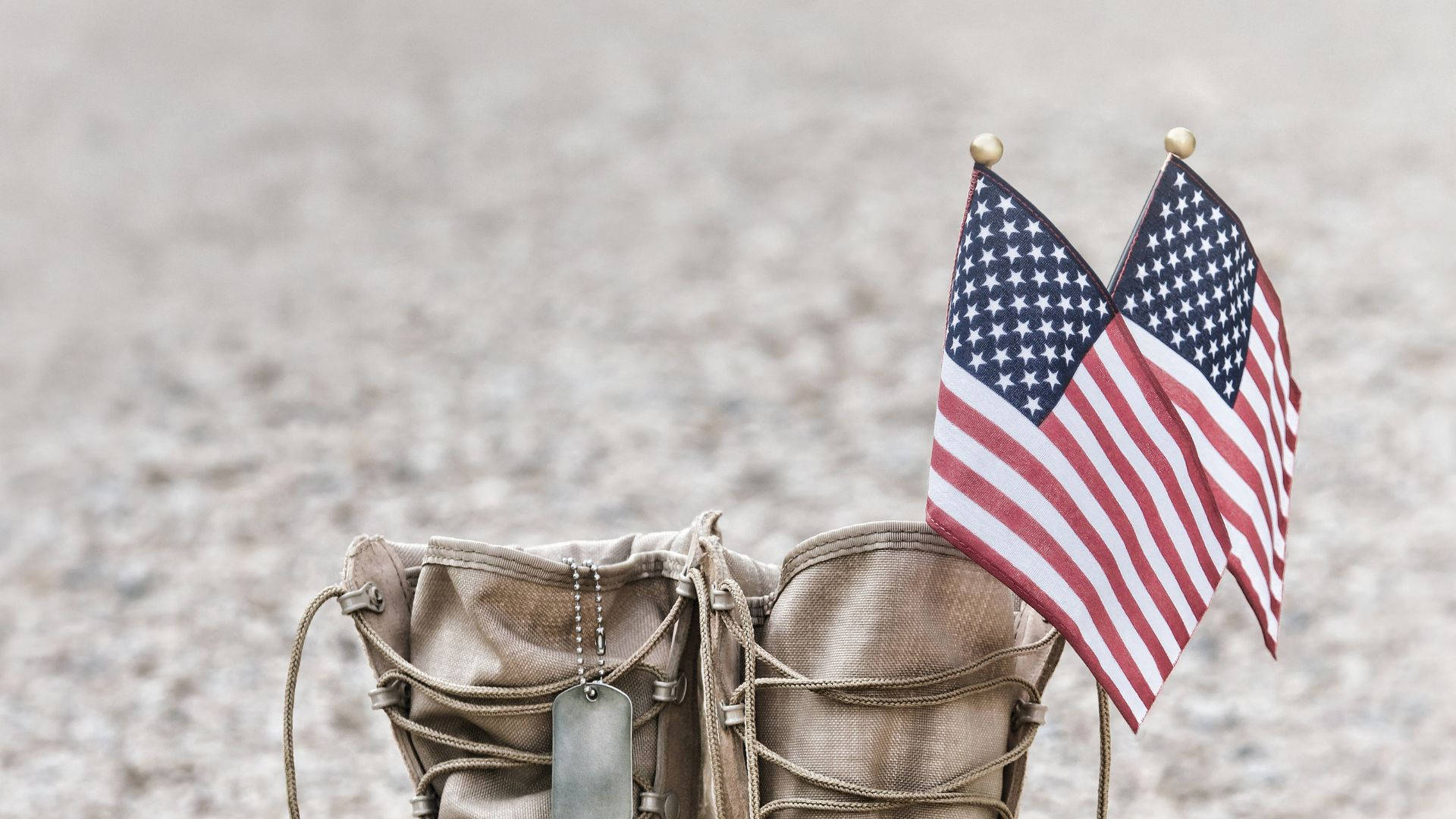 military boots, dog tags, American flag, Full HD Desktop Wallpaper