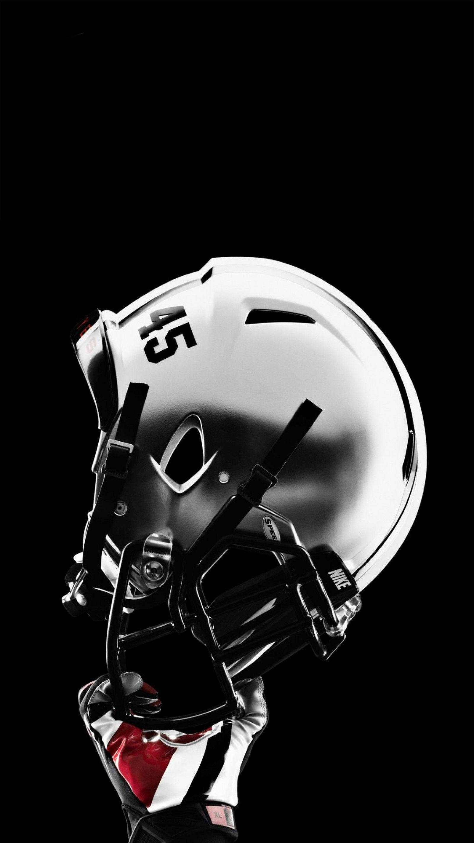 Football iPhone, silver football helmet, number 45, 2K Phone Wallpaper