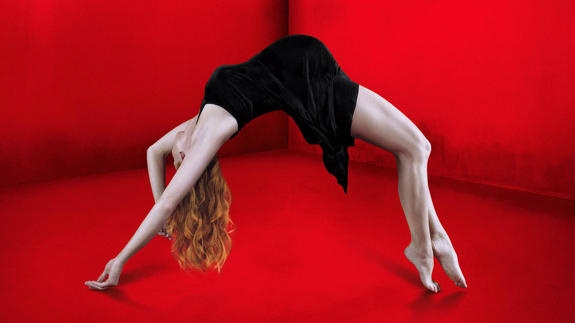 American Horror Story, flexible woman, black dress, Full HD Desktop Wallpaper
