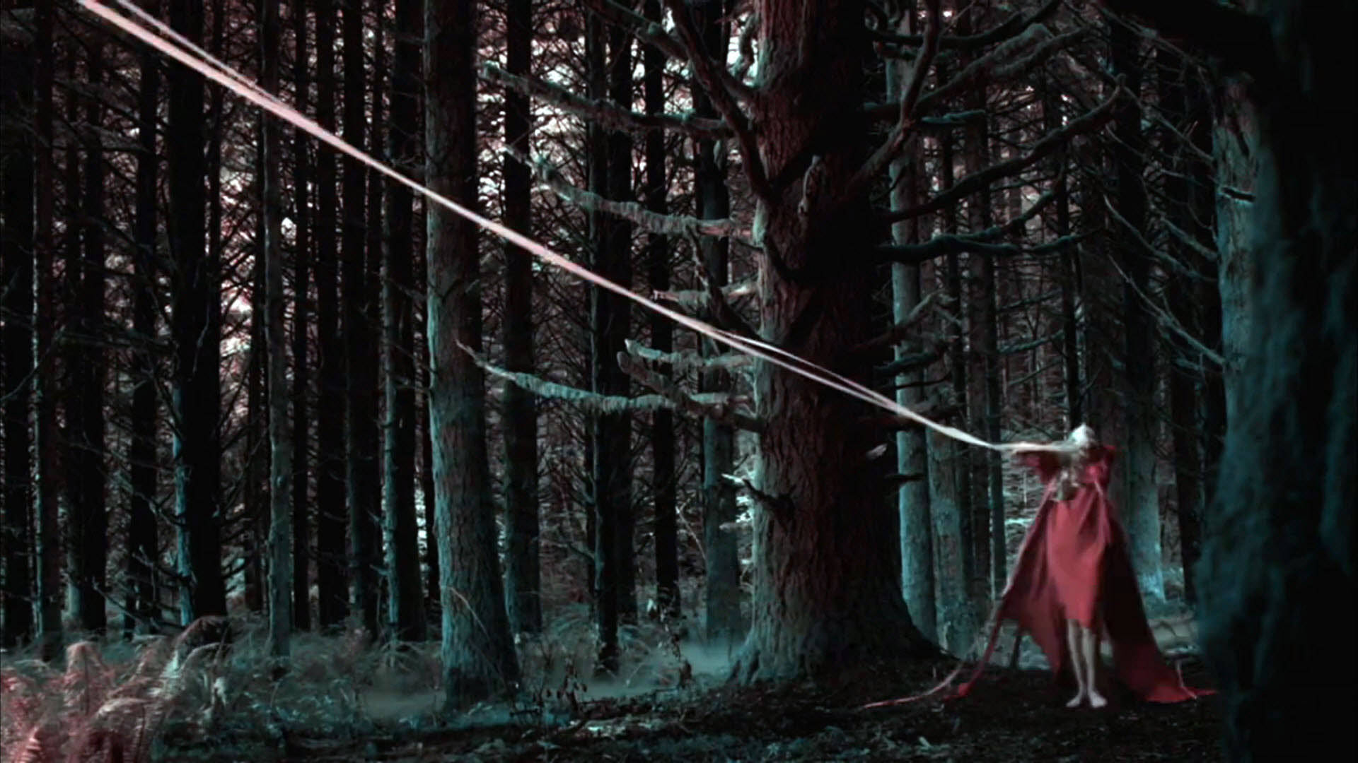 American Horror Story, creepy forest, red cloak, Full HD Desktop Wallpaper