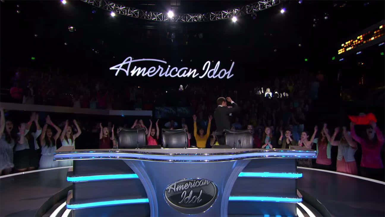 American Idol, judges' chairs, glowing signage, HD Desktop Wallpaper