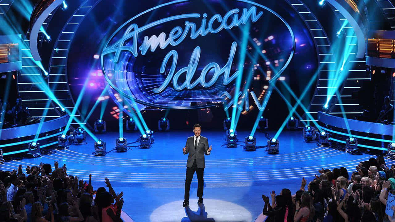 American Idol, bright blue lights, center stage, HD Desktop Wallpaper