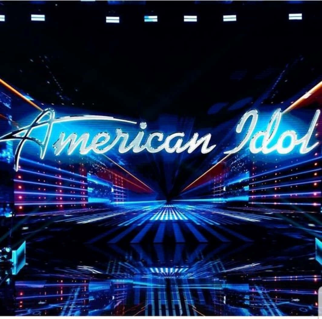 American Idol, dazzling blue neon, futuristic stage, SD Desktop Wallpaper