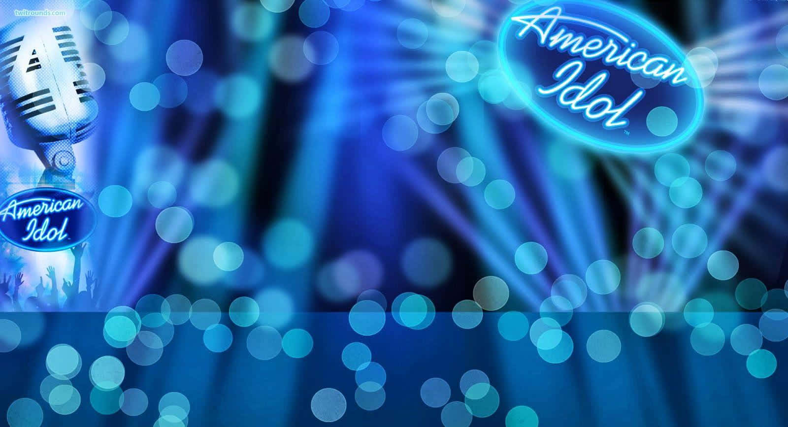 American Idol, vintage microphone, blue stage lights, HD Desktop Wallpaper