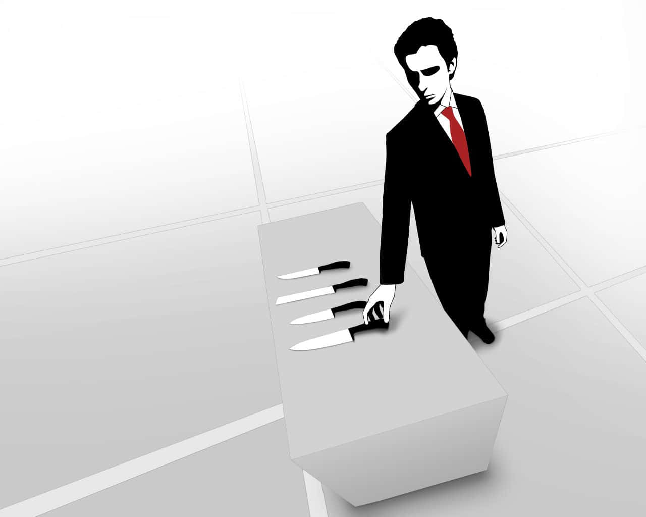 American Psycho, minimalist art, man in a suit, HD Desktop Wallpaper