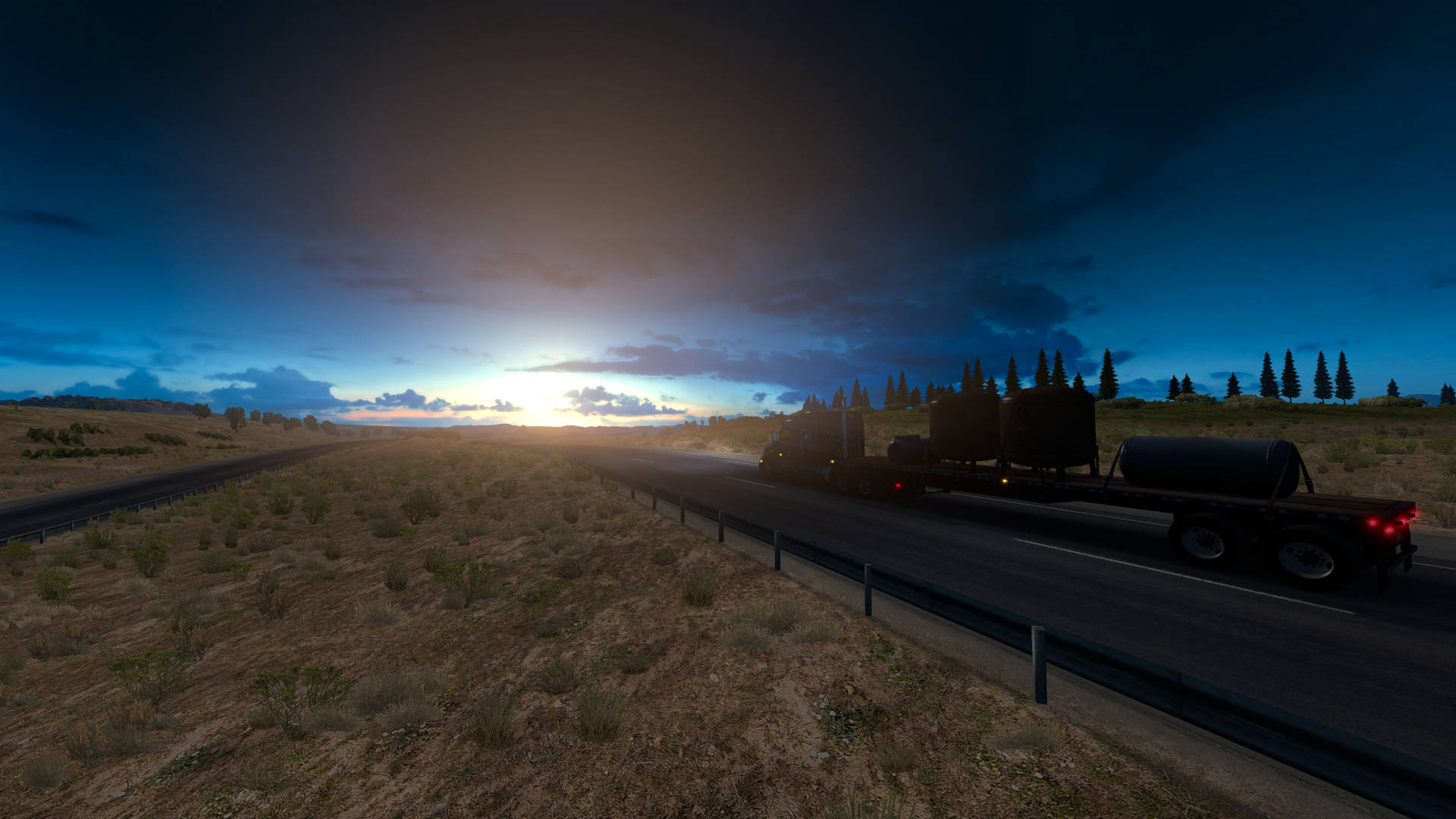 American Truck Simulator, country road, desert highway, Full HD Desktop Wallpaper
