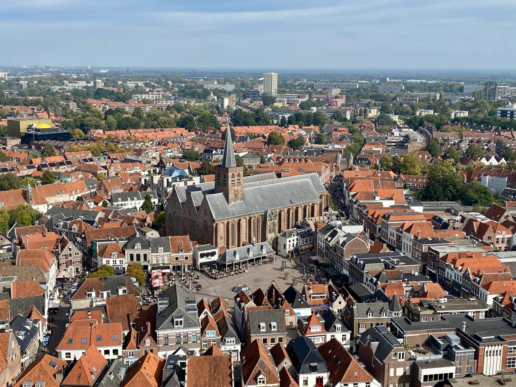 Amersfoort, aerial view, historic European city, Full HD Desktop Wallpaper