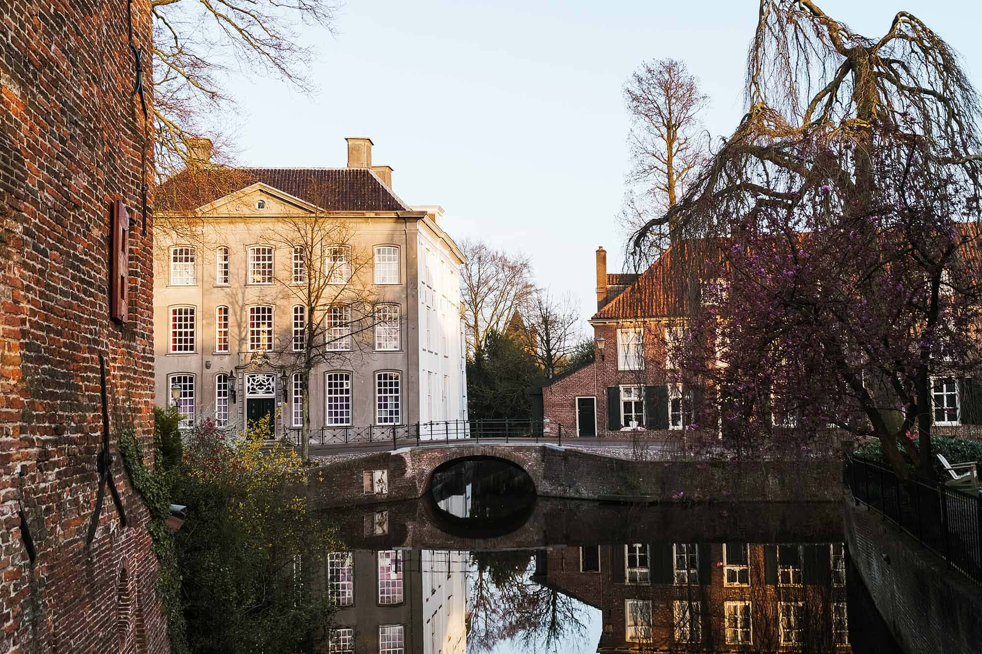 Amersfoort, historic brick buildings, stone bridge, Full HD Desktop Wallpaper